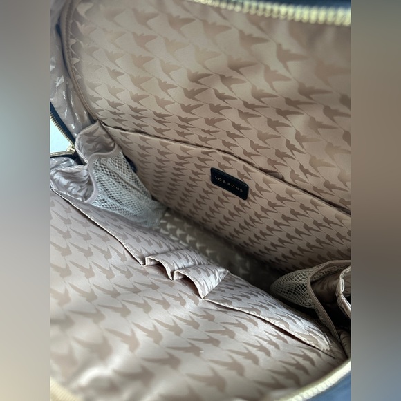 Lo & Sons Rowledge Backpack Large in Black Exterior/Gold Hardware/Camel Interior - Picture 13 of 14